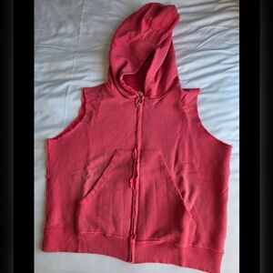 Frank & Eileen Coral Red Sleeveless Hoodie